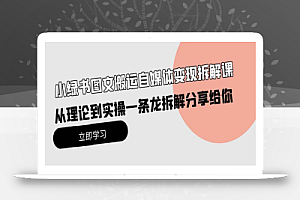 小绿书图文搬运自媒体变现拆解课,从理论到实操一条龙拆解分享给你