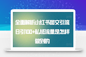 全面解析小红书图文引流日引100+私域流量是怎样做到的