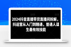 2024抖音直播带货直播间拆解,抖运营从入门到精通,普通人谋生最有效技能