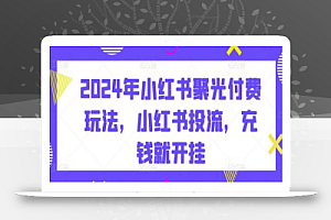 2024年小红书聚光付费玩法,小红书投流,充钱就开挂