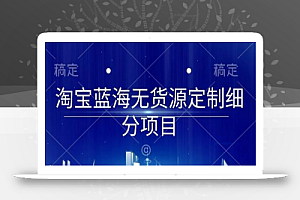 淘宝蓝海无货源定制细分项目,从0到起店实操全流程
