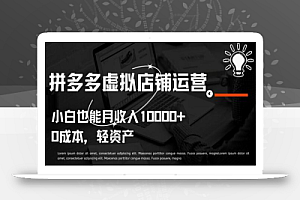 拼多多虚拟店铺运营小白也能月收入10000+
