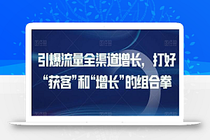 引爆流量全渠道增长,打好“获客”和“增长”的组合拳