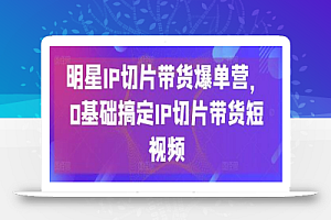 明星IP切片带货爆单营,0基础搞定IP切片带货短视频