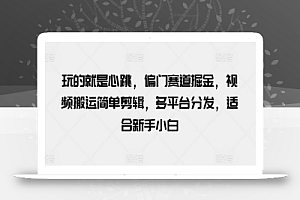 玩的就是心跳,偏门赛道掘金,视频搬运简单剪辑,多平台分发,适合新手小白