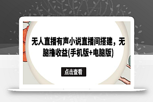 无人直播有声小说直播间搭建,无脑撸收益(手机版+电脑版)