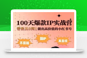 小红书100天爆款IP实战营,带你从0到1做出高价值的小红书号