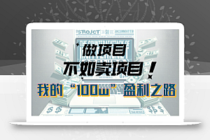 (10930期)为什么做项目不如卖项目?我的100W+盈利之路
