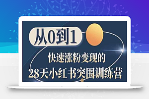 28天小红书突围训练营,从0到1快速涨粉变现