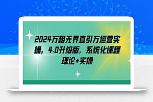 2024万相无界直引万运营实操,4.0升级版,系统化课程 理论+实操