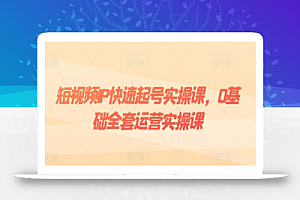 短视频IP快速起号实操课,0基础全套运营实操课,爆款内容设计+粉丝运营+内容变现