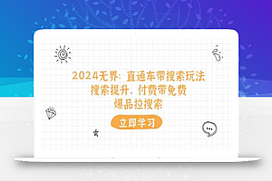 2024无界直通车带搜索玩法,搜索提升,付费带免费,爆品拉搜索