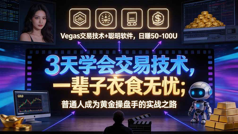 (20841期)“顺势而为交易系统”3天学会交易技术,聪明软件辅助,小白也能看懂趋势交易,日入30-100U,长期稳定