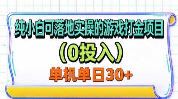 (20993期)纯小白可落地实操的游戏打金项目(0投入)单机单号30+