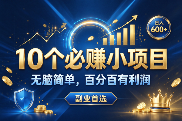 (21154期)9个必赚的前小项目,超级的简单,百分百赚米,副业首选,日入500+