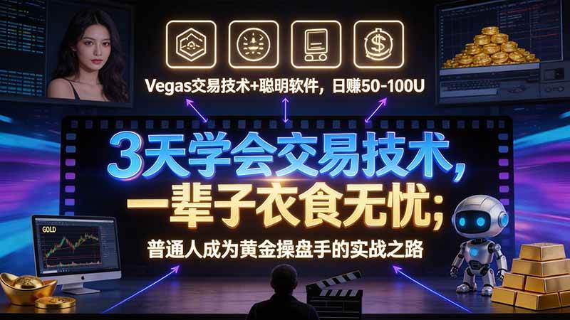 (21214期)3 天学会 顺势而为交易系统,趋势看得懂、下单有依据:软件自动帮你盯盘,新手也能稳定复利